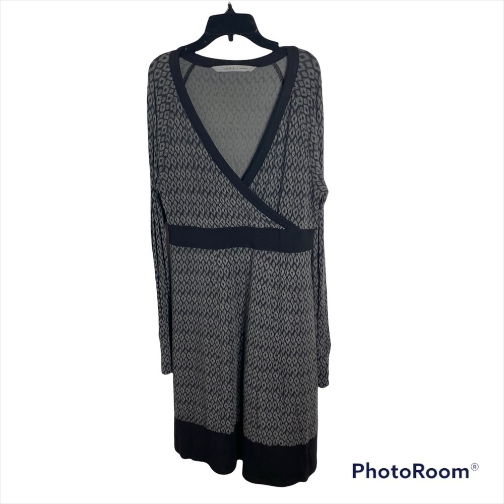 Athleta Long Sleeve Pullover Dress Sz Medium Gray Black